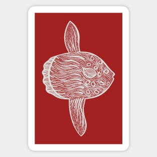 Common Mola or Ocean Sunfish - hand drawn marine animal design Sticker